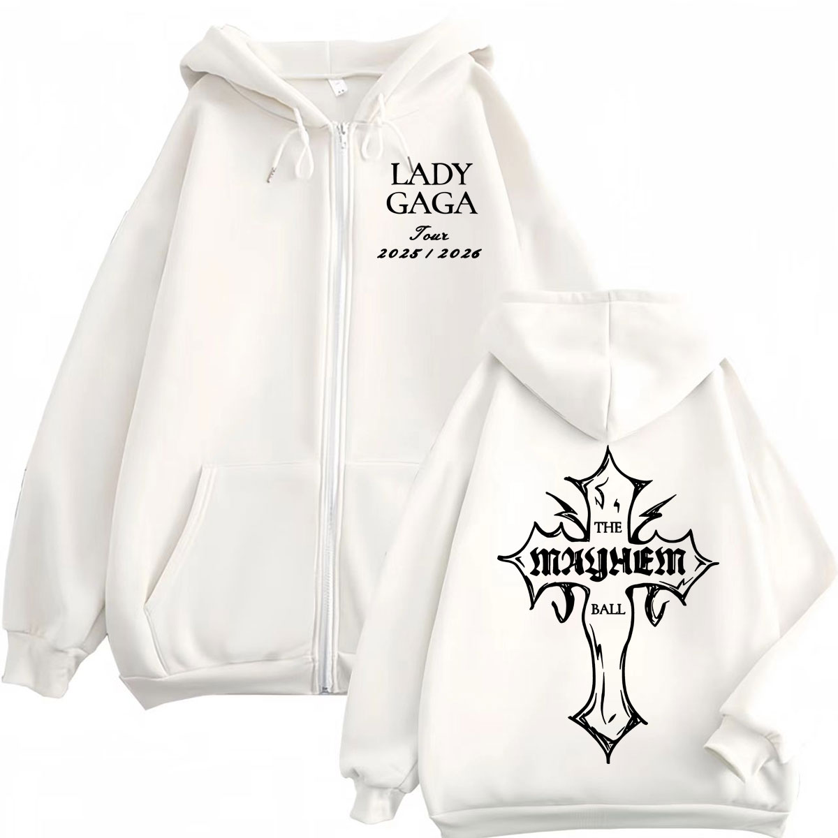 Lady Gaga The Mayhem Ball Tour 2025 Zipper Hoodie Men Women High