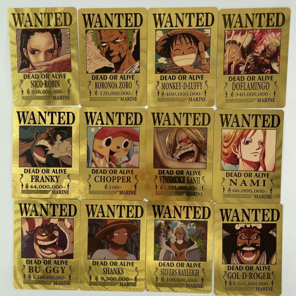 One Piece Playing Cards - New 55pcs One Piece Japanese Anime Gold