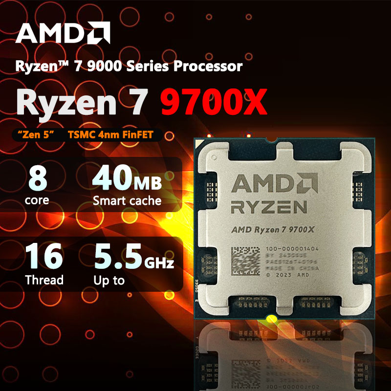 AMD R7 9700X New Ryzen 7 9700X Processor 5.5GHz 8-Core 16-Thread