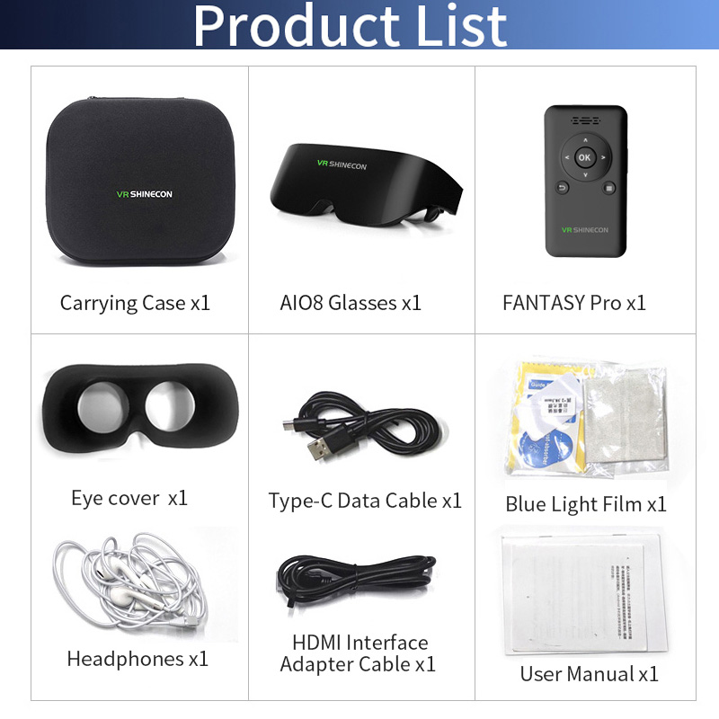 VR shineccon SC-AI08 Pro XR Smart Glasses All-In-One 3D Glasses