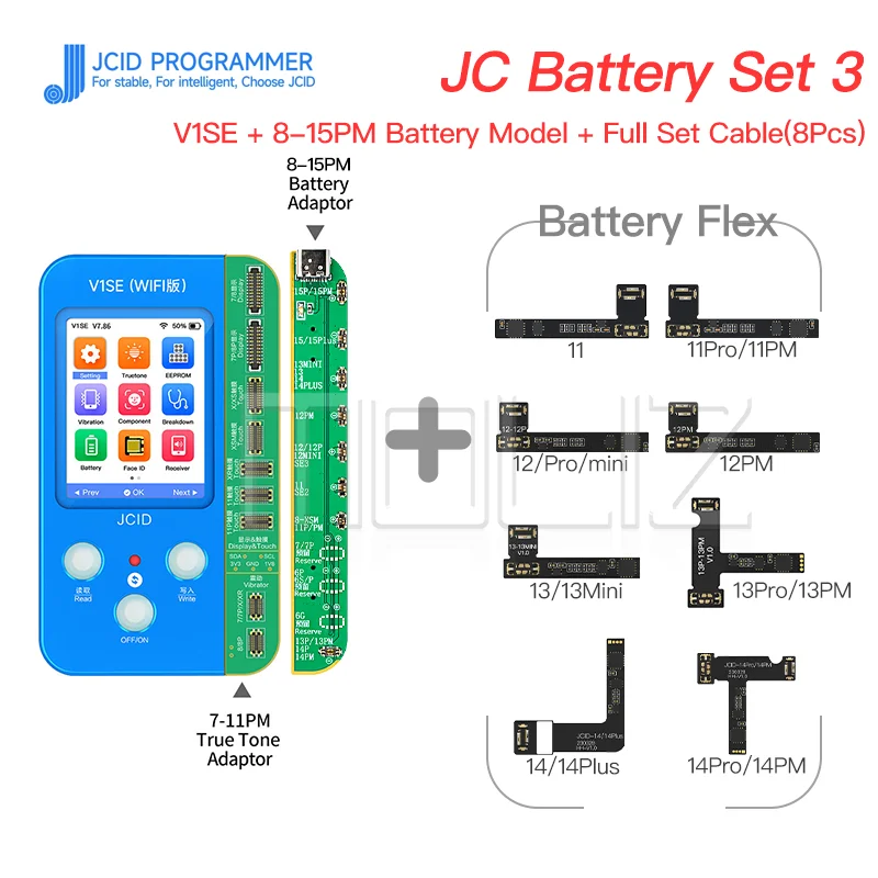 Jc jcid v1s pro v1seバッテリー修理ボード,iPhone SE 11-14用の
