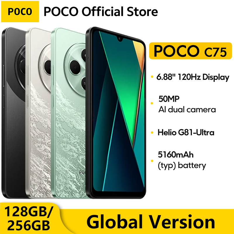 POCO C75 グローバルバージョンスマートフォン NFC 128GB 256GB 6.88