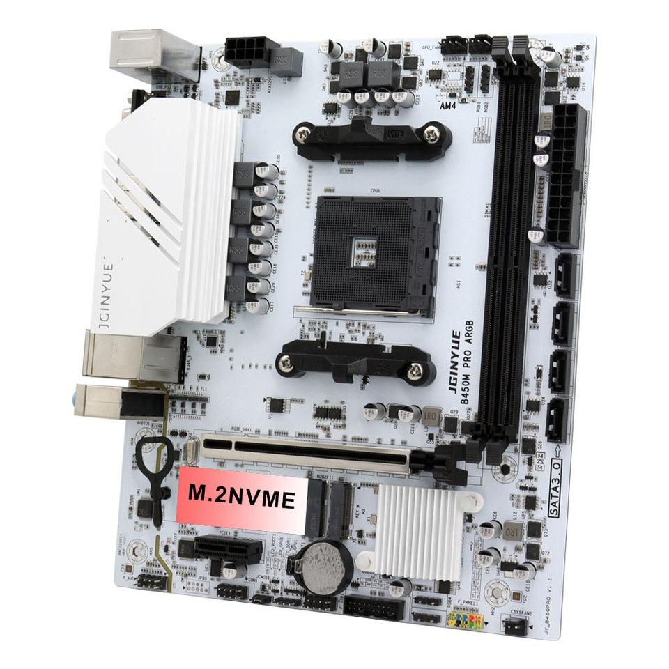 JGINYUE AM4 Motherboard supports AMD Ryzen R3 R5 R7 1/2/3/4/5th
