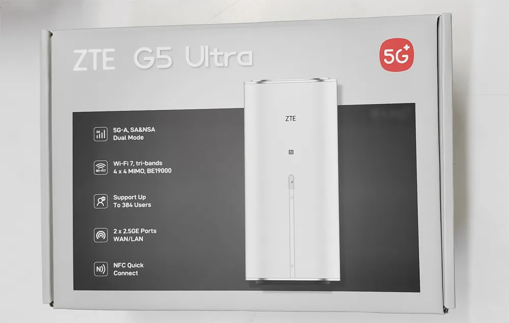 ZTE 5G-A CPE G5 Ultra MC8531 Wi-Fi 7 Tri-bands Be19000 Wireless