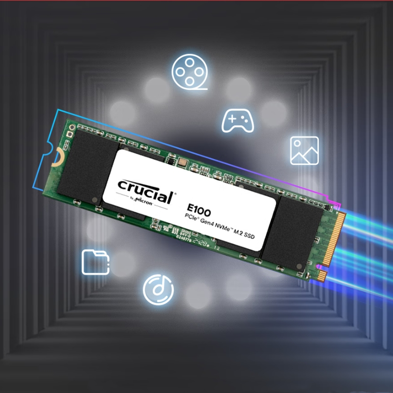 Crucial SSD E100 480GB 1TB 2TB PCIe 4.0 Gen4 2280 NVMe M.2