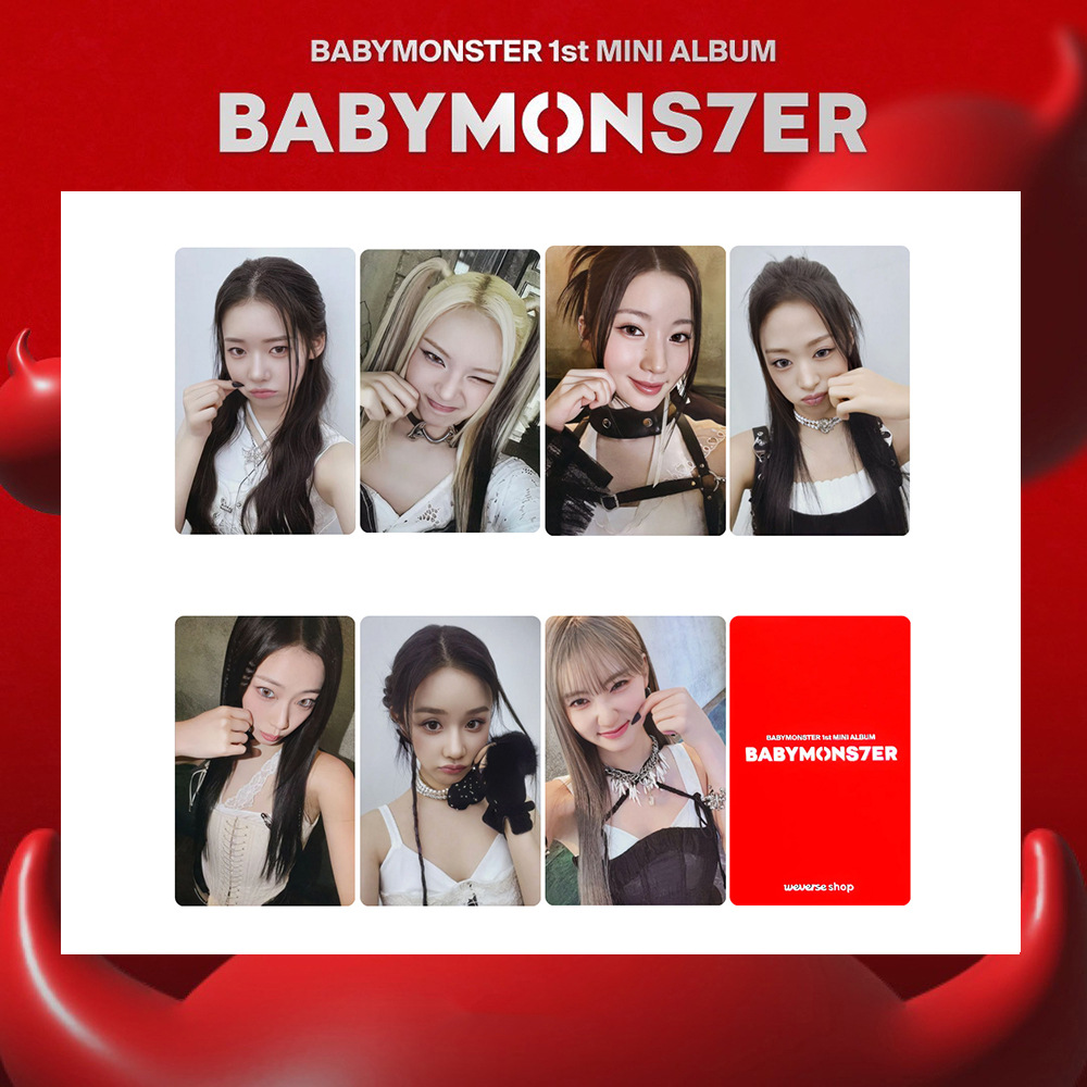 7 ピース/セット KPOP BABYMONSTER BABYMONS7ER アルバムロモカード