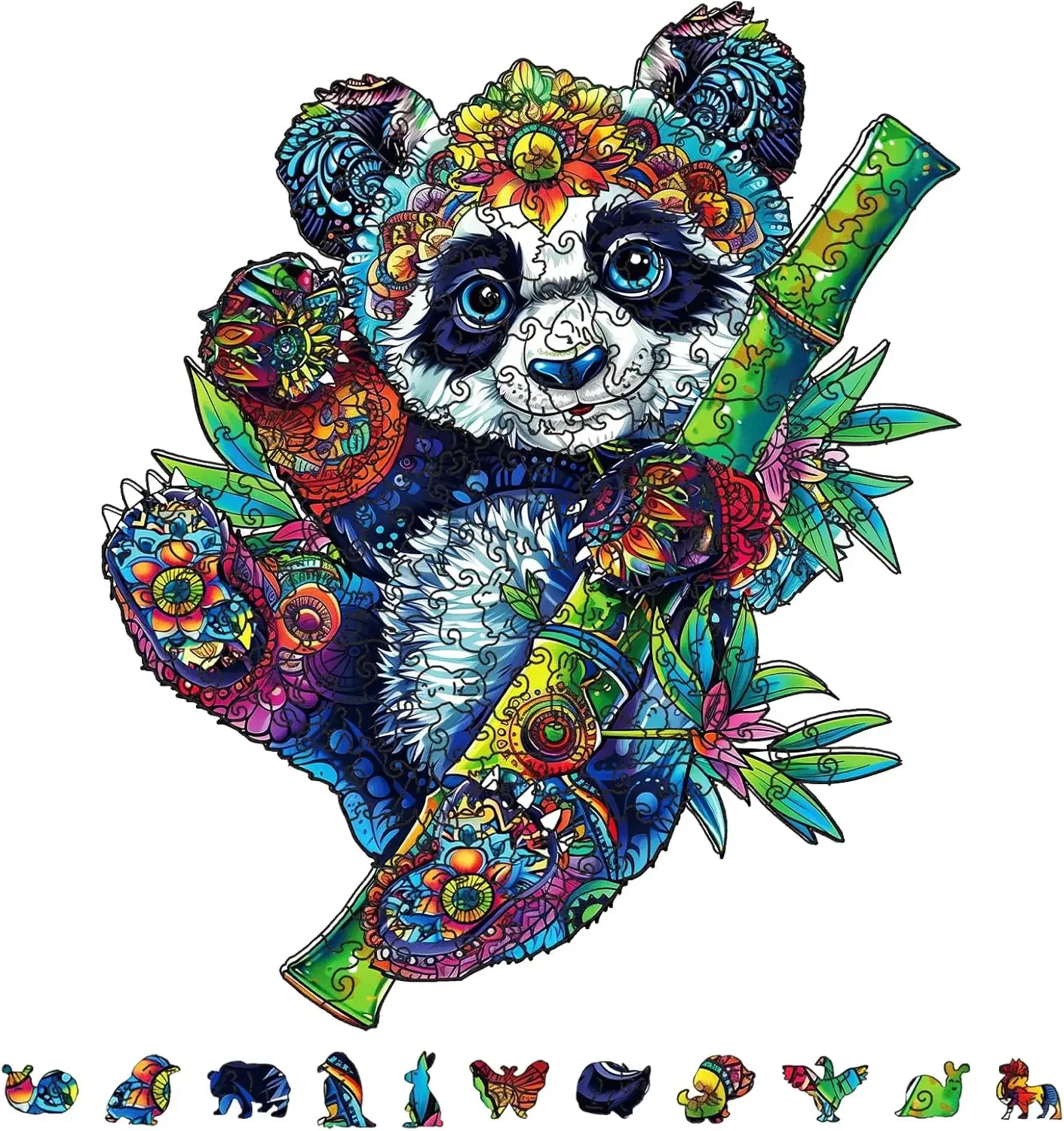 200Pcs Panda Wooden Jigsaw Puzzles for Adults Child 13x10.9inch