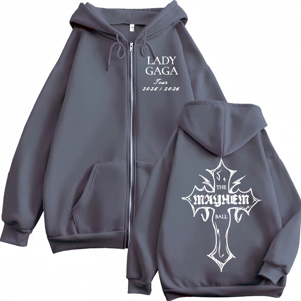 Lady Gaga The MAYHEM ZIP HOODIE XXL ベージュ Lady Gaga The MAYHEM