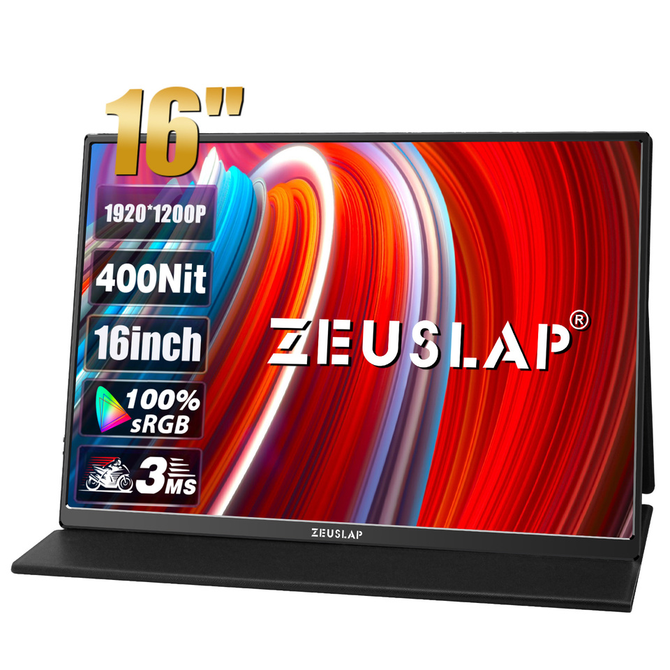 Zeuslap ラップトップ用16インチポータブルモニター,srgb 100% p ips