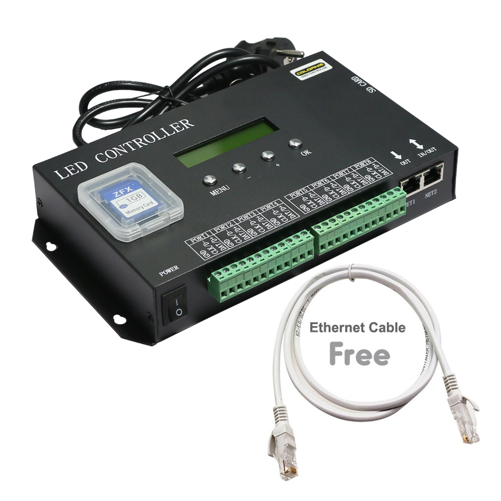 Artnet / DMX To SPI Pixel Controller 8 ports Output 5440 Pixels