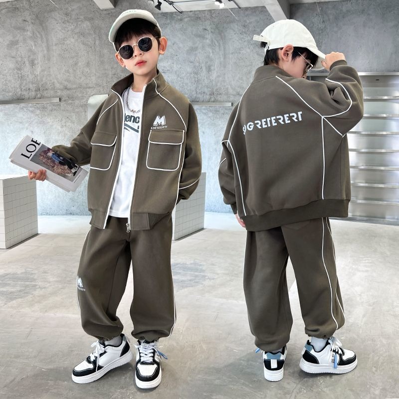 2025 New Boys' Spring-Autumn Outfit Set Middle-Large Size Korean