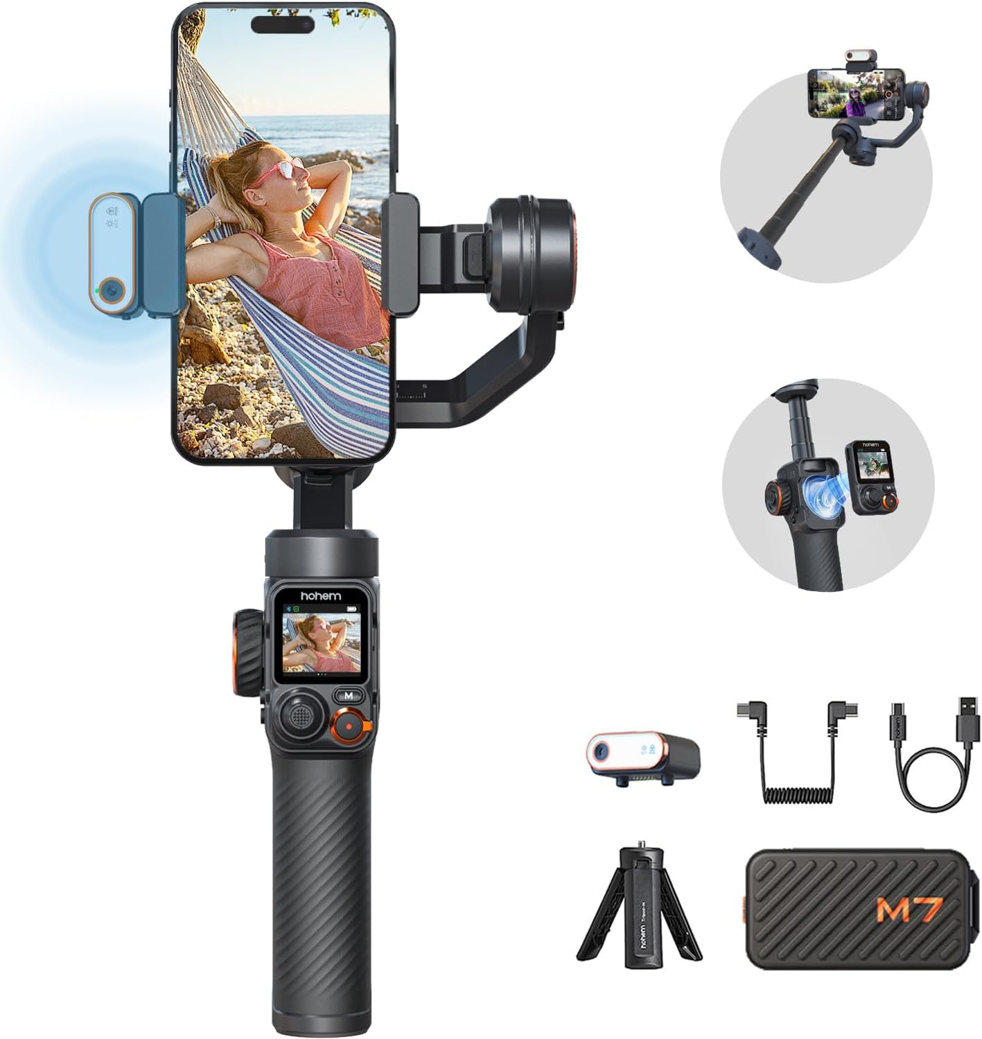 Hohem iSteady M7 Gimbal Stabilizer for Smartphone, Magnetic AI