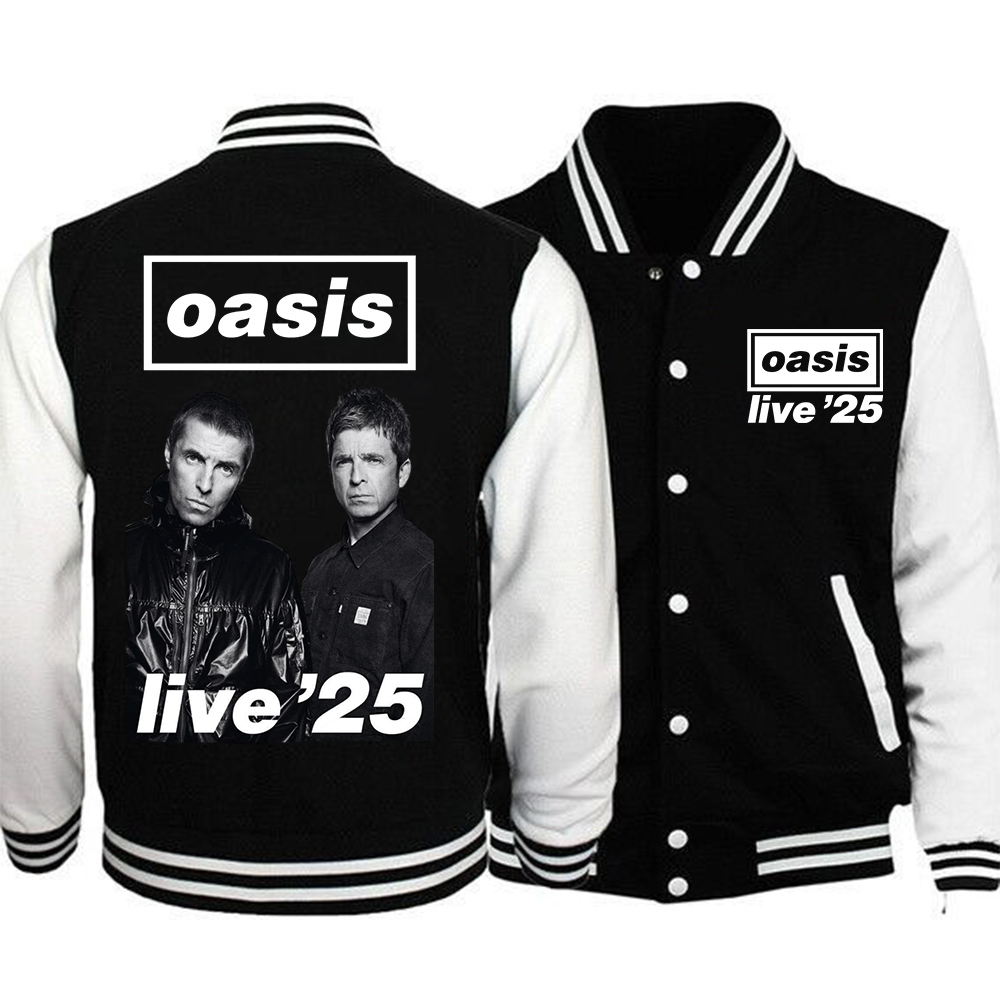 Oasis Live 25 Tour Hoodie Baseball Uniform Jackets Men Women Hip