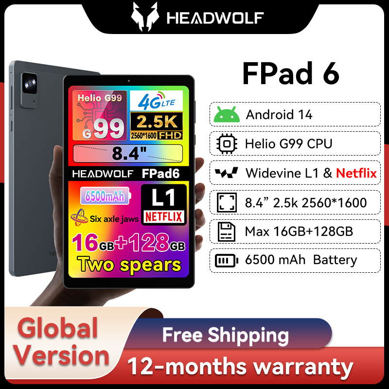 Headwolf FPad6 Android 14 Tablet G99 8-inch 2.5K IPS 16GB+128GB