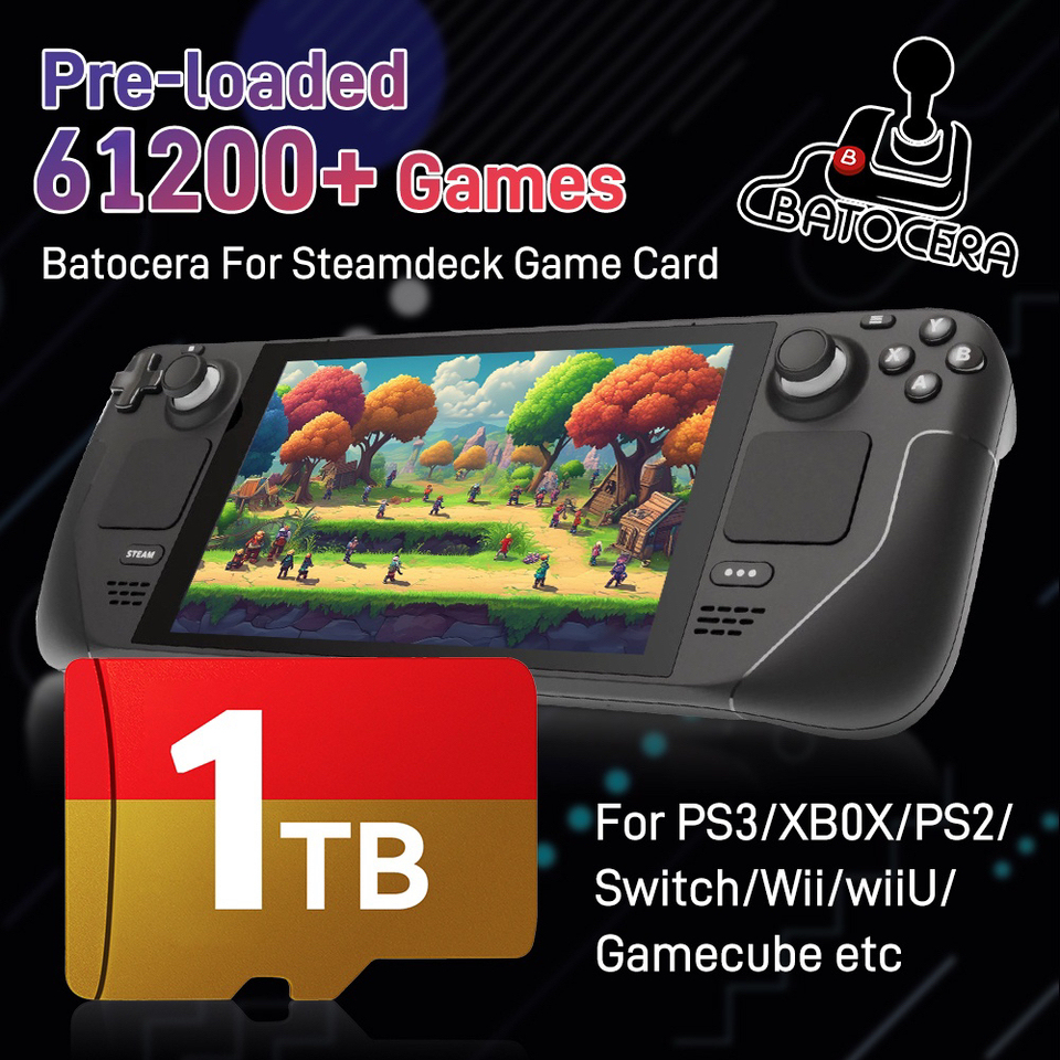 Steam Deck Micro SD Card Retro Gaming TF Card With 65200+Games&70+