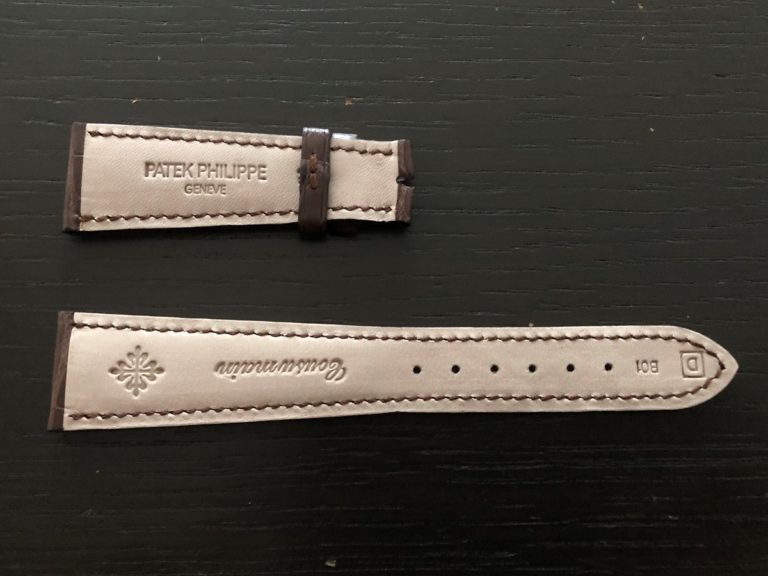 パテックフィリップ レザー(革)ベルト 21×16mm Dブラウン×同色ステッチ