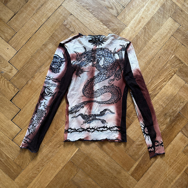 Jean Paul Gaultier SS96 Safe Sex Forever Mesh Longsleeve - Ākaibu
