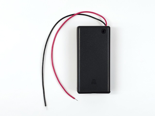 電池ボックス 単3×2本 リード線・フタ・スイッチ付: ケース・ネジ