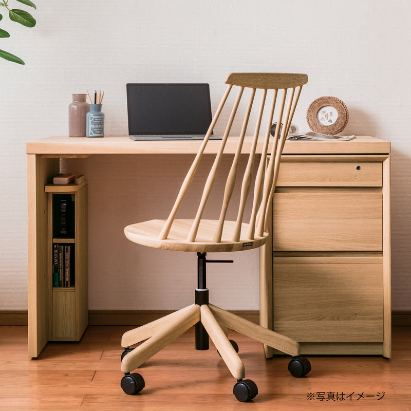 カリモク 木製 デスクチェア XF4001 板座 オーク材 ウインザーデザイン