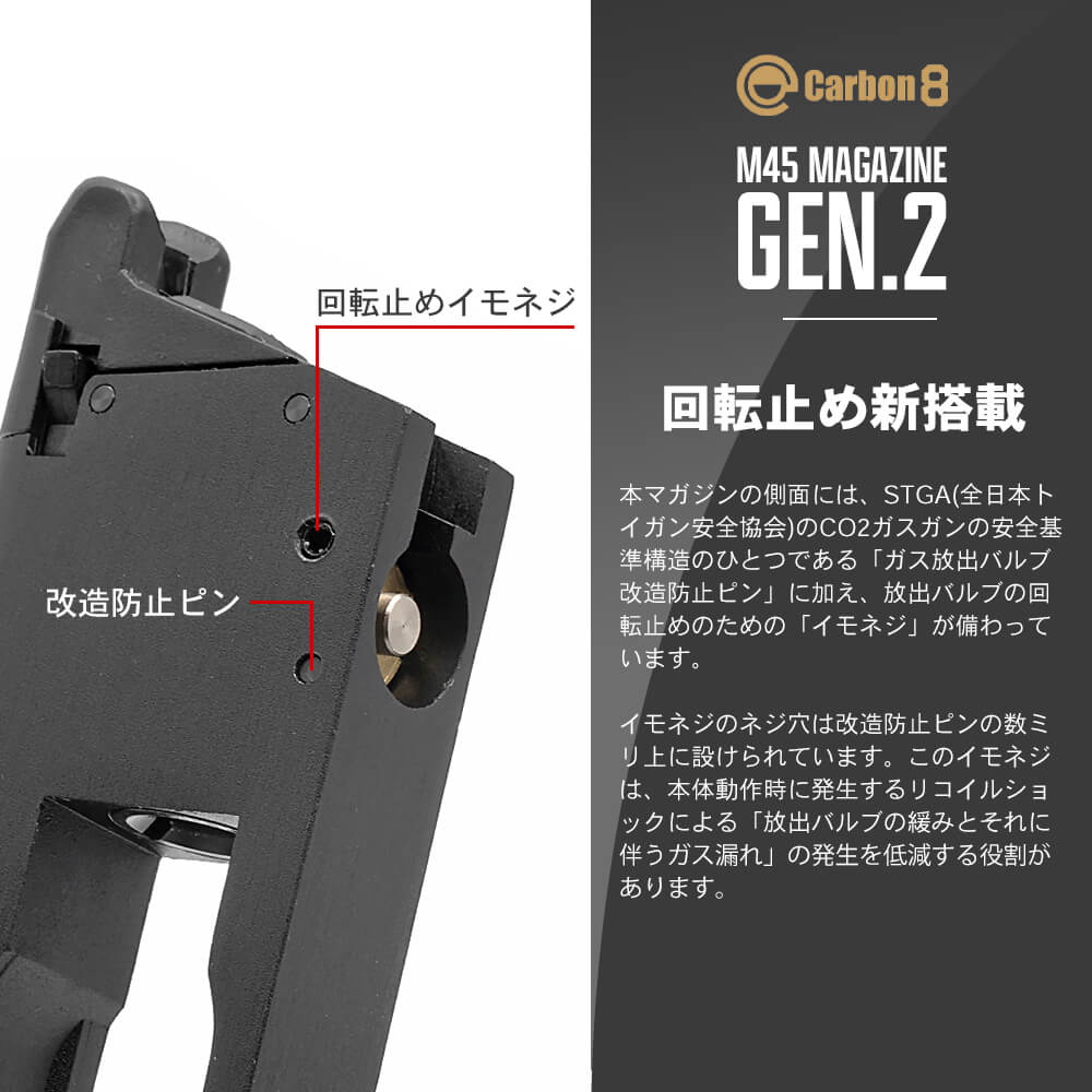 Carbon8 製 】 Co2 GBB M45シリーズ 専用 26連 スペアマガジン Gen.2
