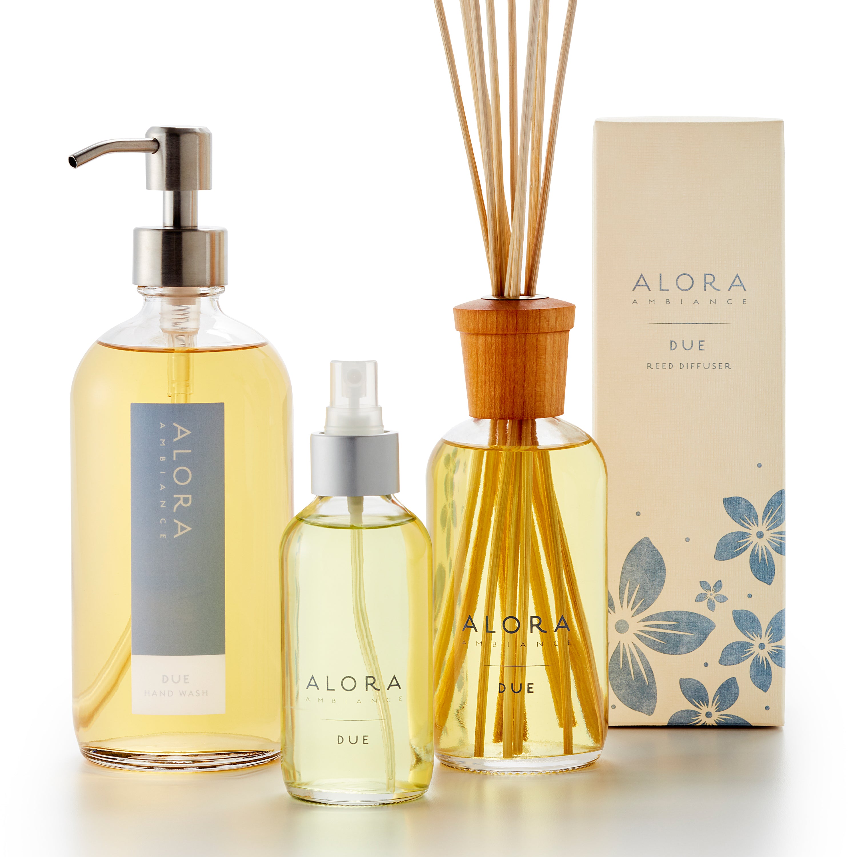 Due Set | Jasmine-Scented Diffuser, Room Spray, & Hand Wash Set