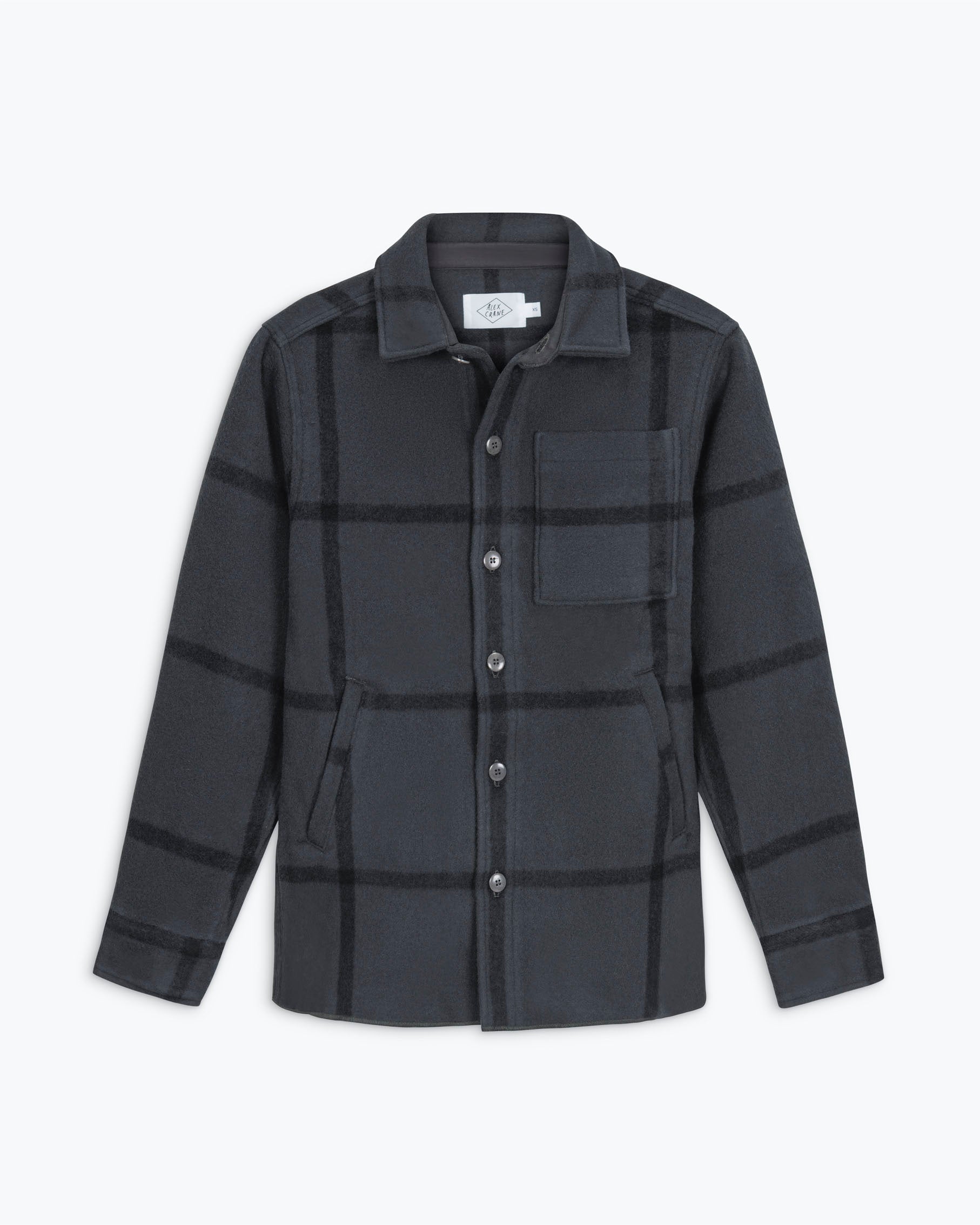Park Wool Shirt Jacket / Dark Navy Blue Plaid – Alex Crane