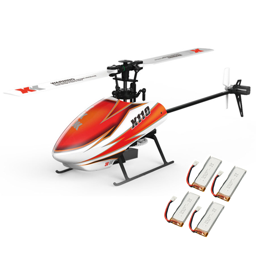 XK K110 Blast 6CH Brushless 3D6G System RC Helicopter BNF With 4