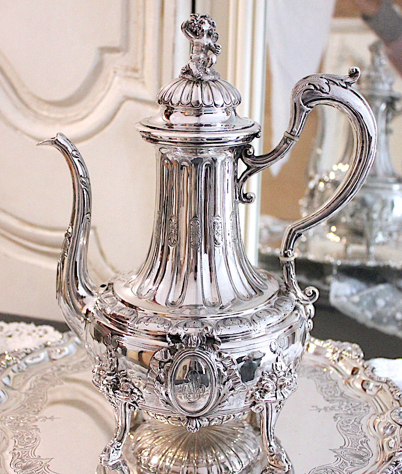 Sold:フレンチシルバー、リボンと天使の4点ティーセット | アリス