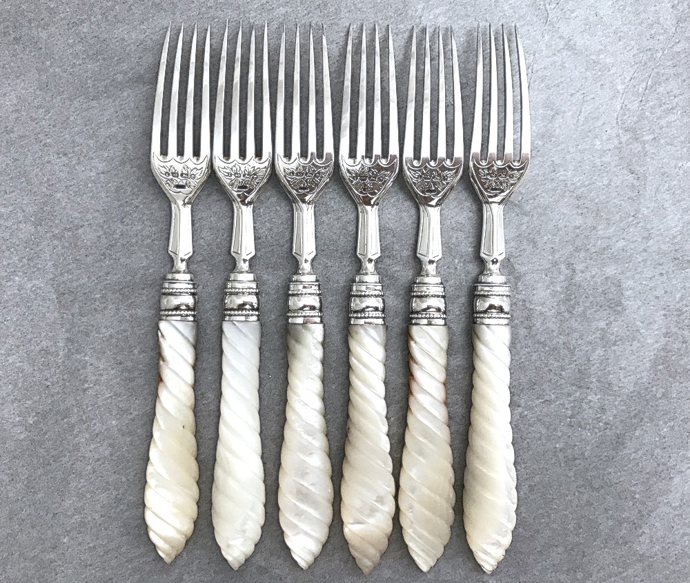 Sold 純銀白蝶貝フォーク6本セット | アリスアンティークス オンライン