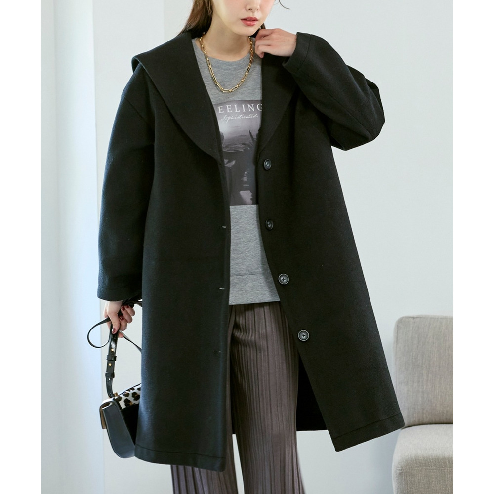 裏畔セーラーカラーハーフコート 大きいサイズ DCS0124E0005