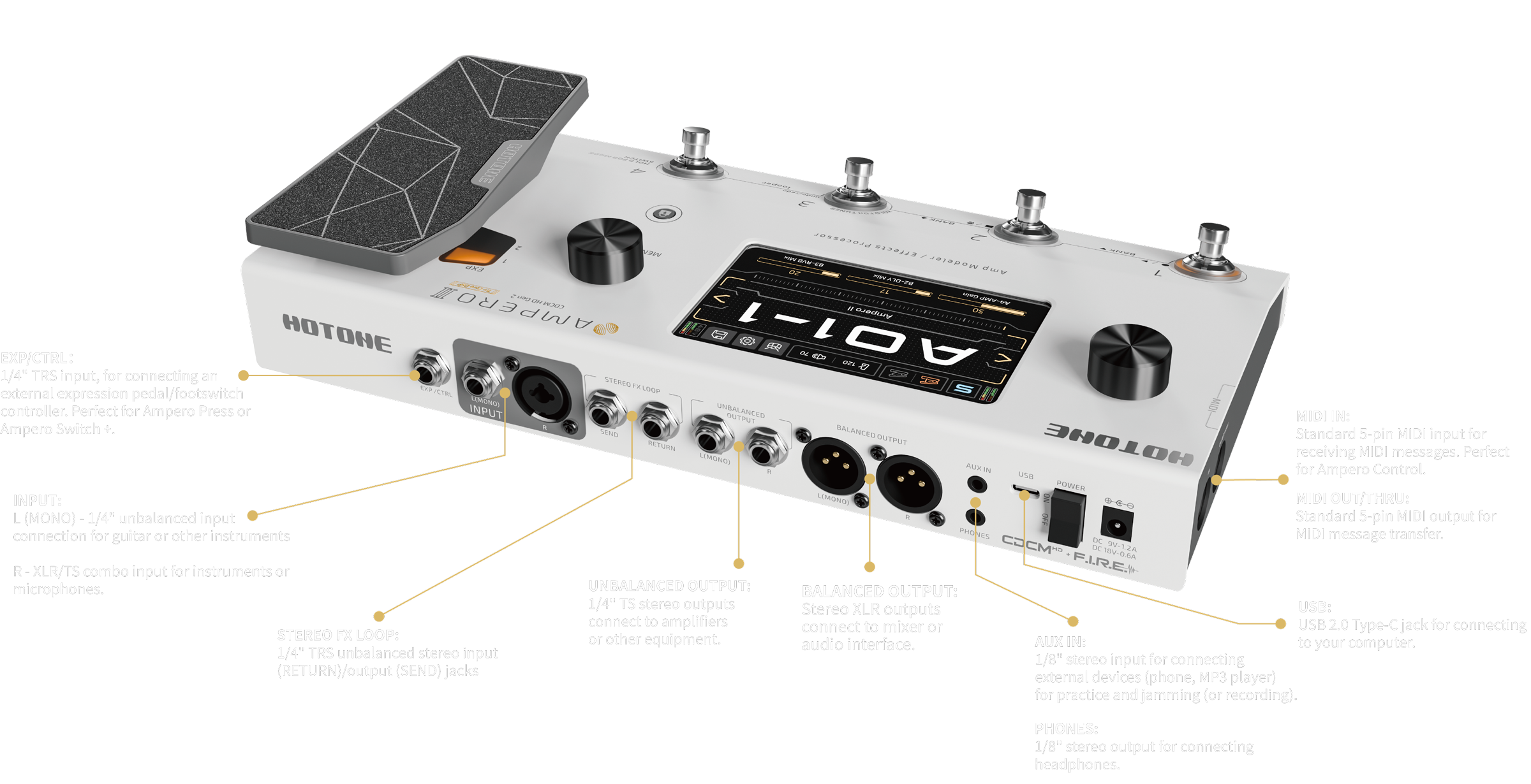 HOTONE | AMPERO Ⅱ | マルチ・エフェクター | 製品情報