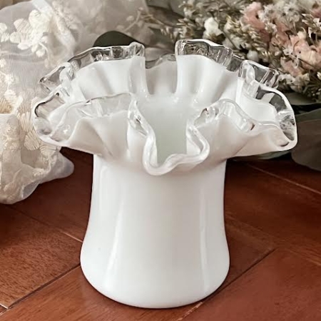 フェントン製 ホブネイル ミルクガラス 花瓶S – Allen Antiques アレン