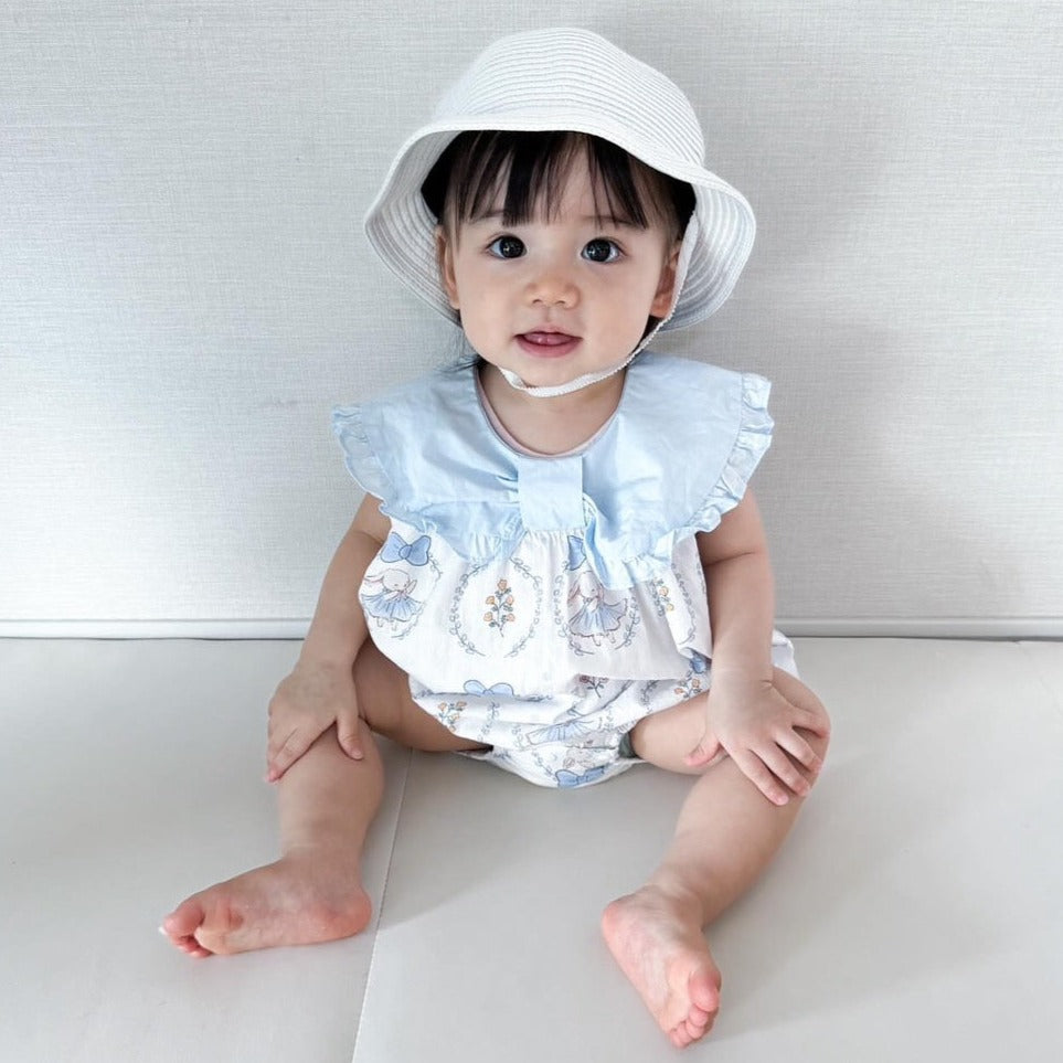 ブルーリボンショルダーロンパース 60㎝～90㎝ ｜ロンパース 女の子