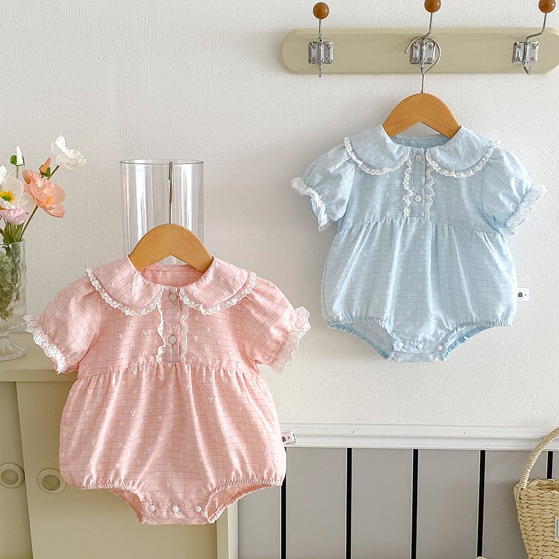 ラブリー透かしハートロンパース 60㎝～90㎝｜ベビーのロンパース