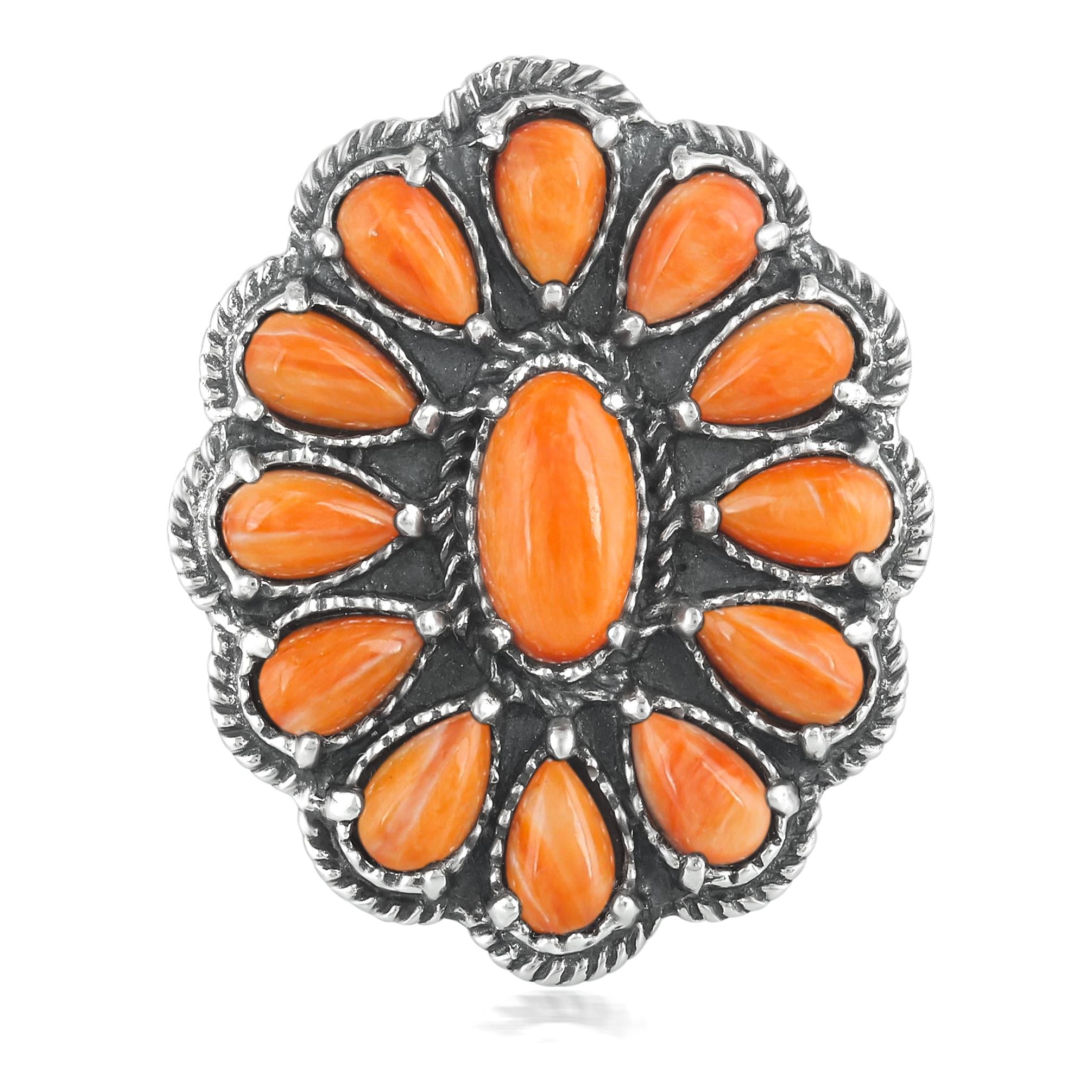 EXCLUSIVELY OURS! Sterling Silver Orange Spiny Oyster Flower