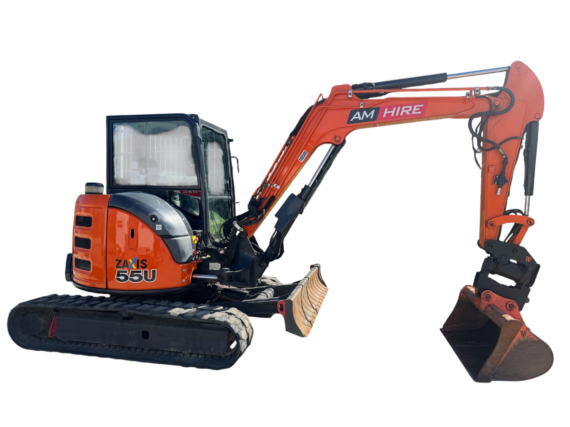 Excavator 5.5 Ton ZX55U-5a with Tilting Hydraulic Hitch – AM HIRE