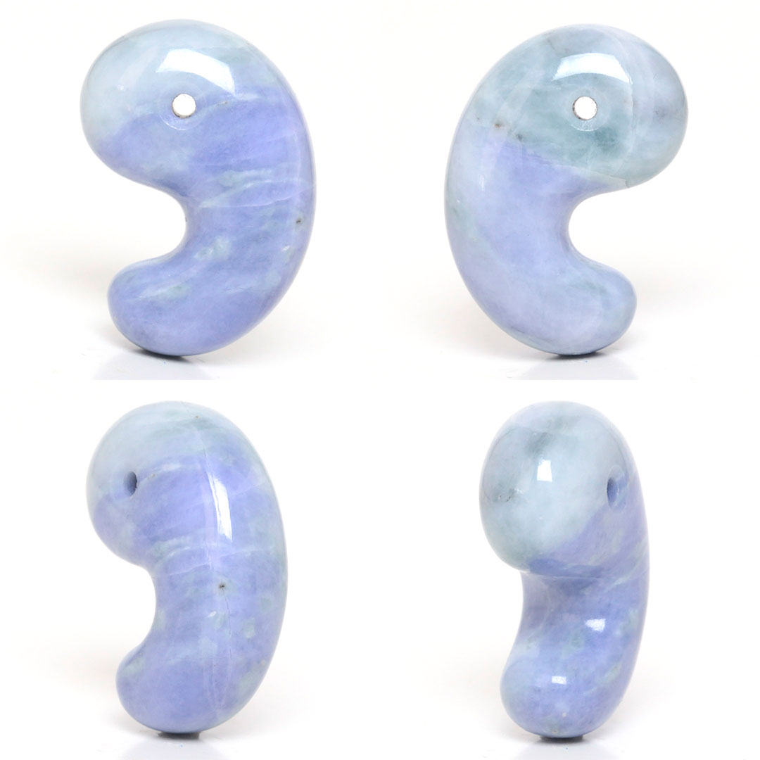 糸魚川ヒスイ（ラベンダー/ブルー） 出雲型勾玉 - 石の音ブログ