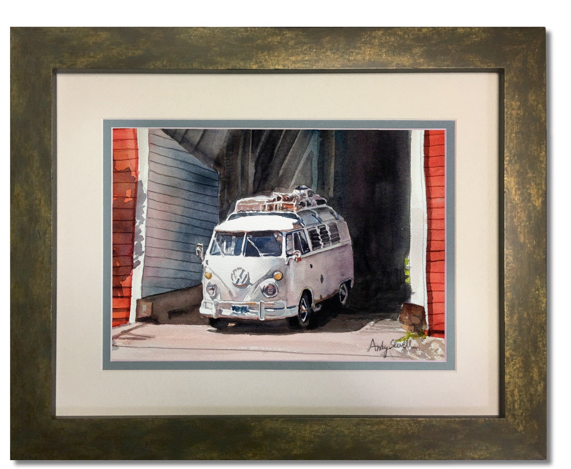Vintage VW Bus Art Print - a limited edition s/n giclee art print