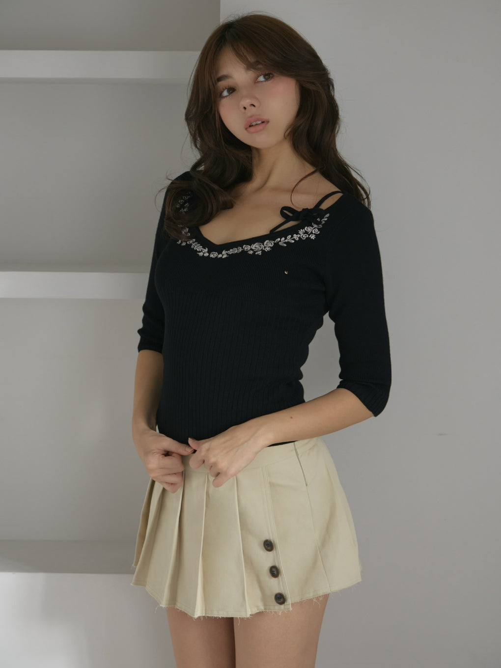 ANDMARY】Bella embroidery set tops