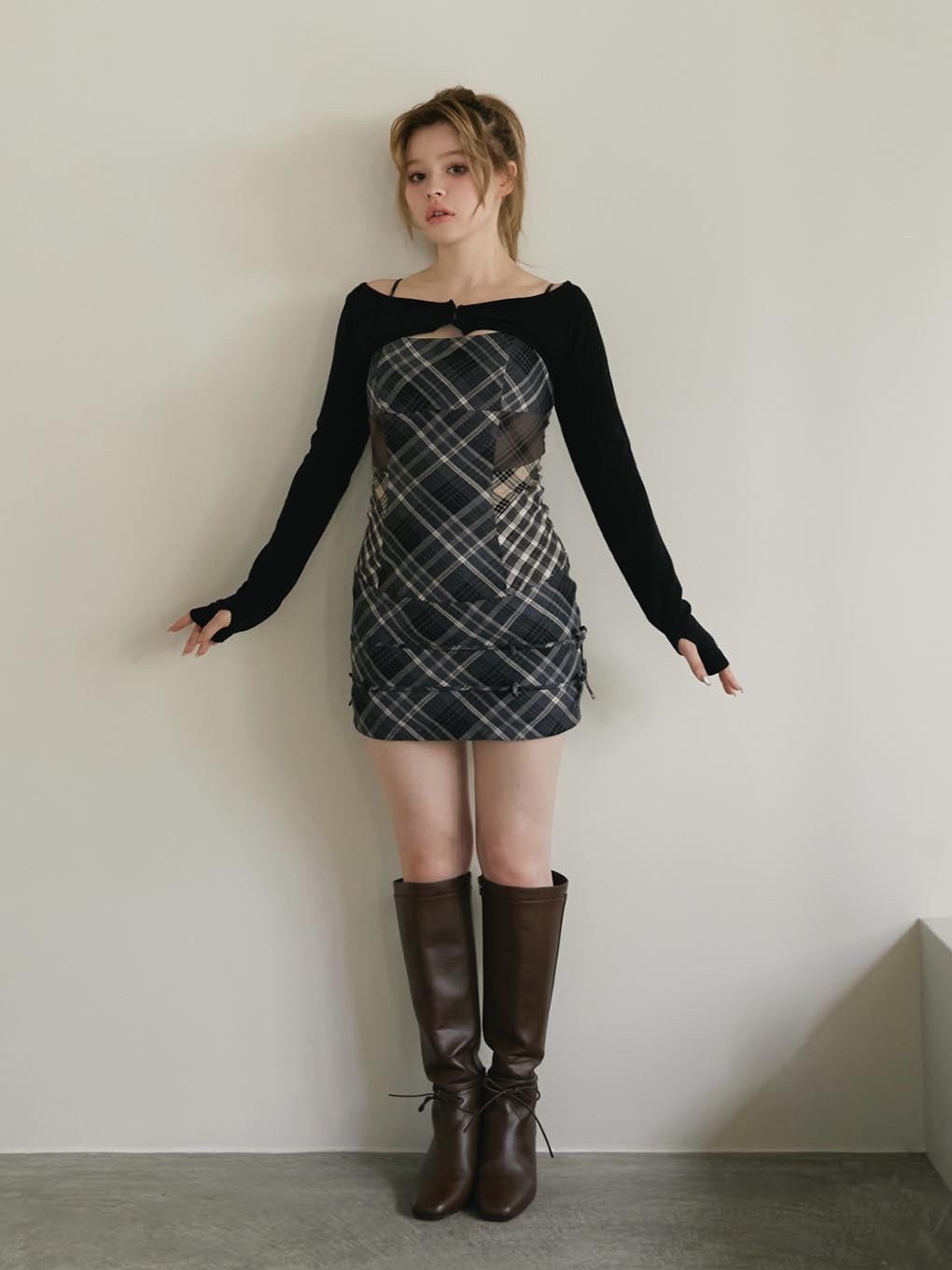 ワンピース andmary Aine set mini dress Black M ワンピース andmary