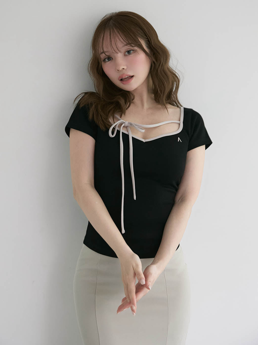 ANDMARY Shirring ribbon camisole 即日発送可能 トップス Shirring