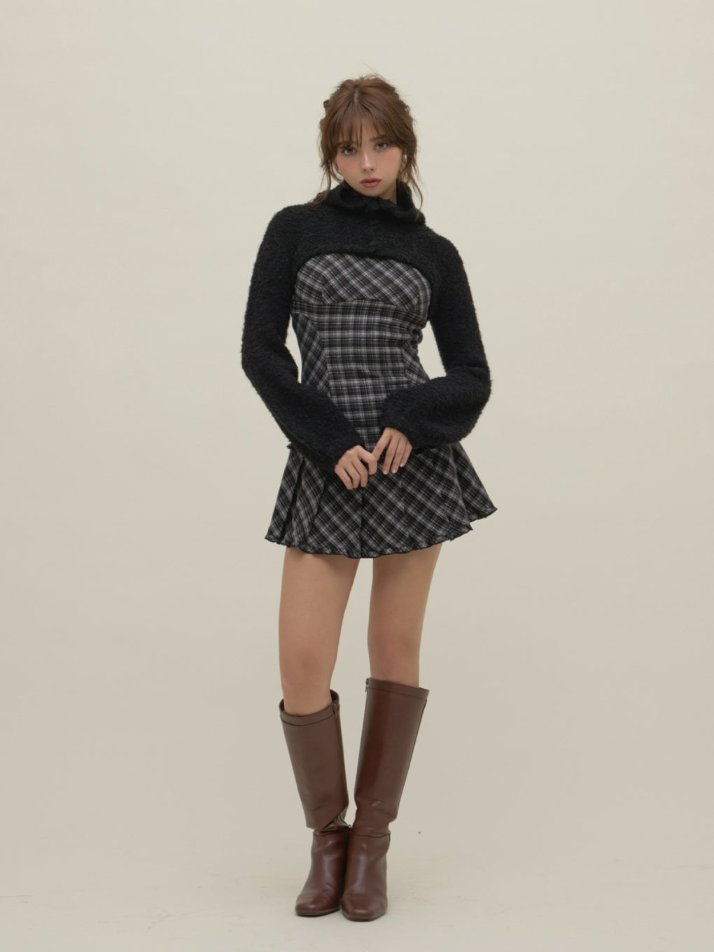 ANDMARY】Lulu check set mini dress