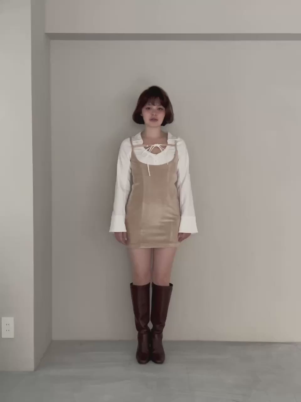 ANDMARY】Betty velour mini dress