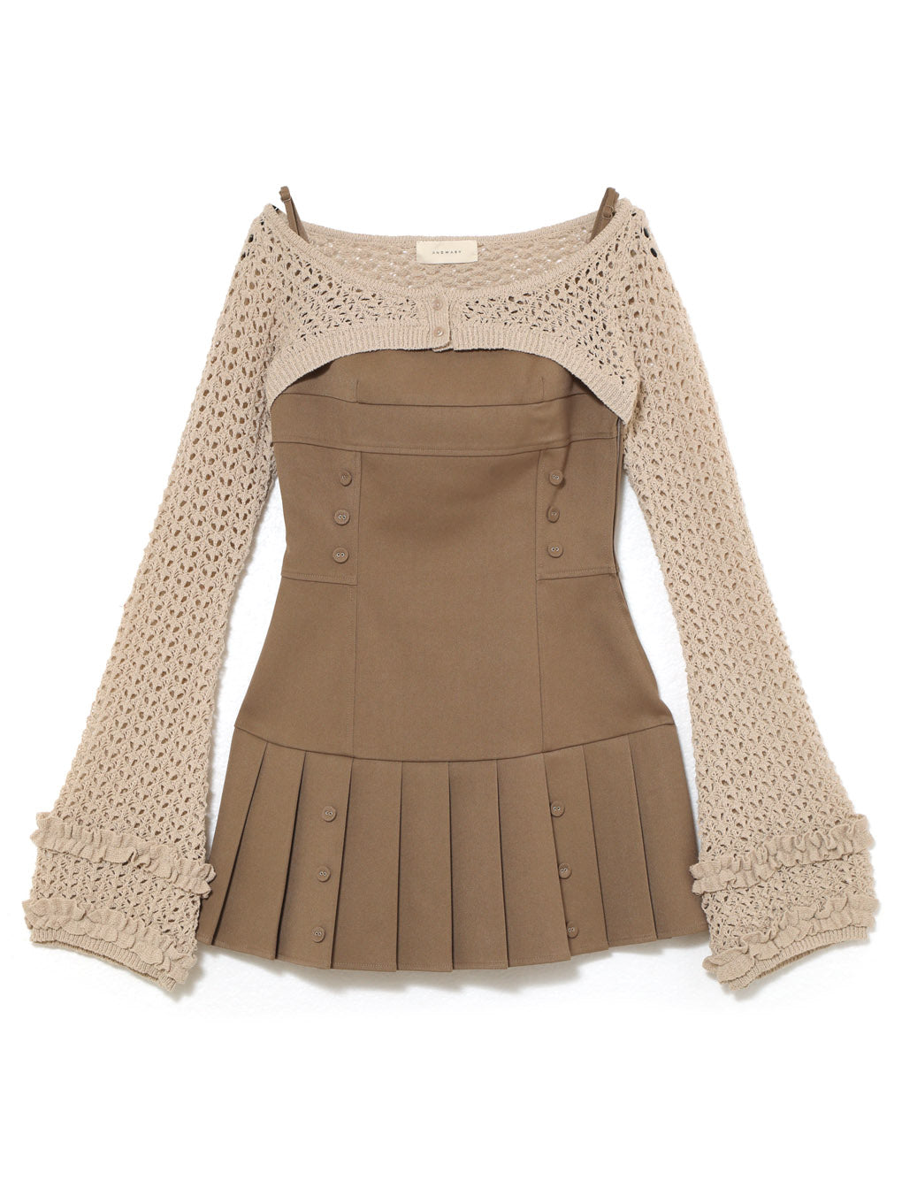 ANDMARY】Grenda pleats set mini dress