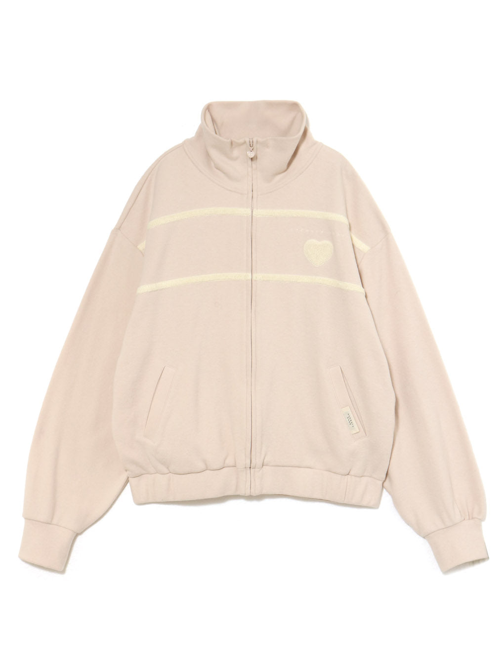 Milky pile heart zip tops
