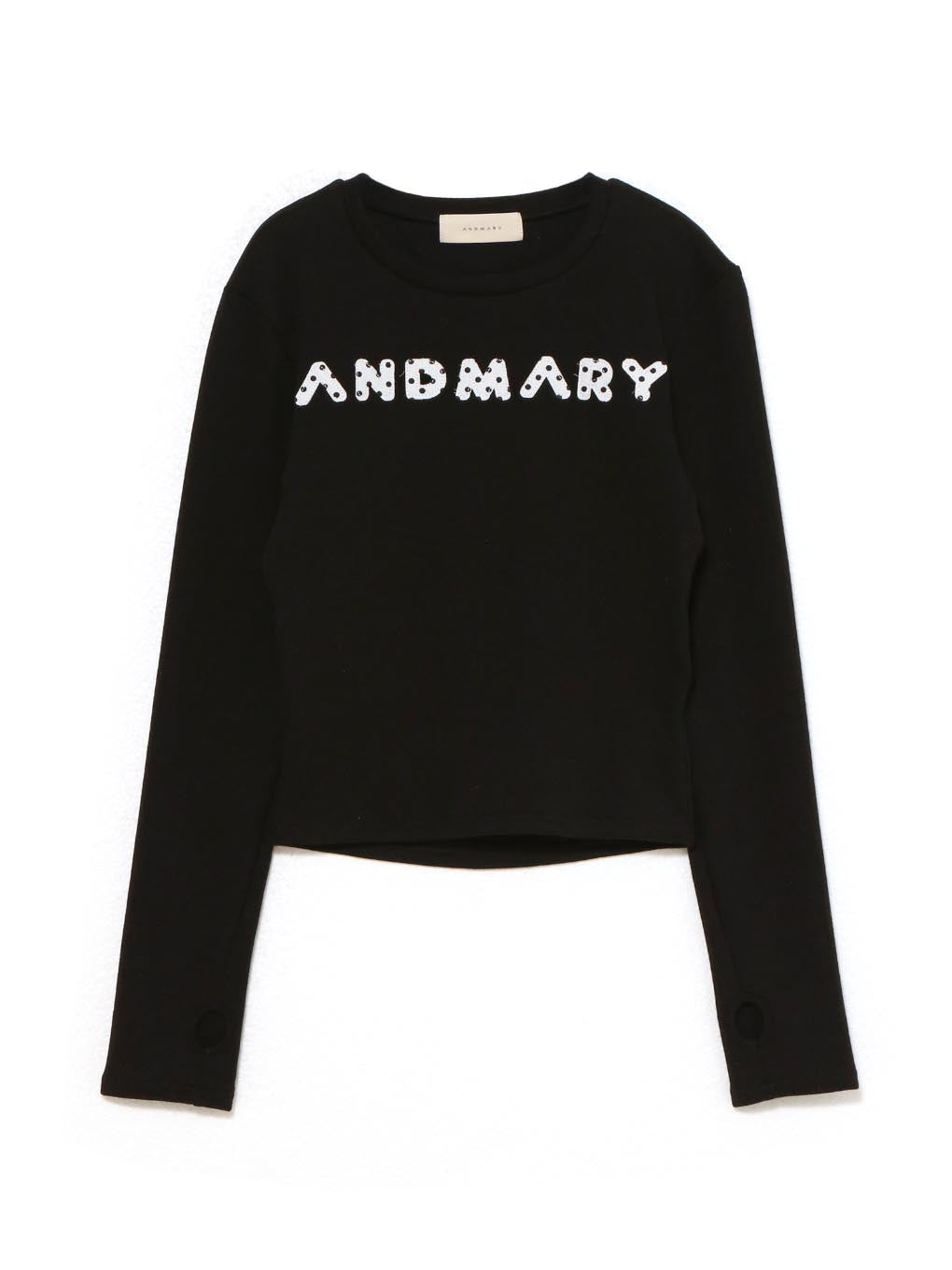 トップス andmary Letter mary logo tops Black ANDMARY】Letter mary
