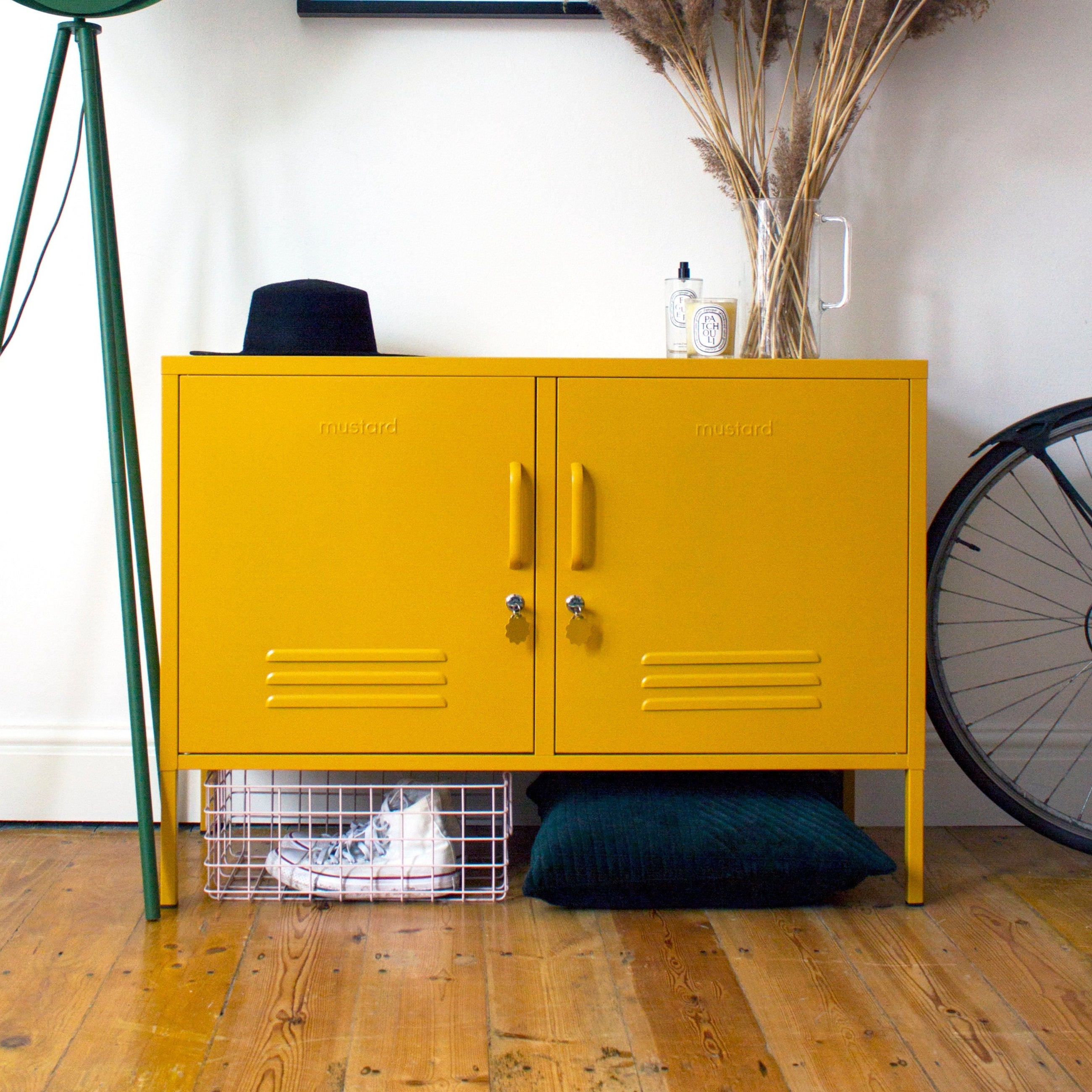 The Lowdown Double Door Locker Cabinet (Mustard) - Mustard Made