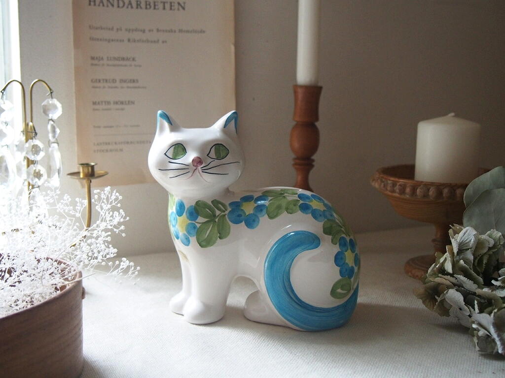 北欧ヴィンテージ GULDKROKEN 陶器のネコの置物/貯金箱 - a n t e n n a