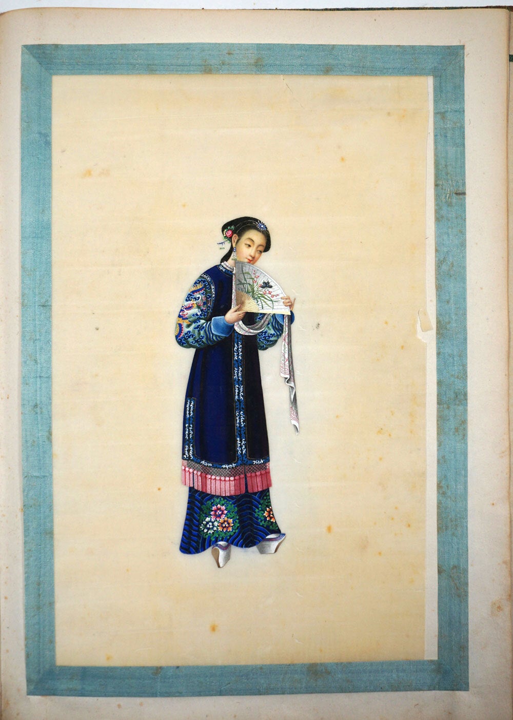 A twelve-leaf album of Chinese export pith paintings of Chinese