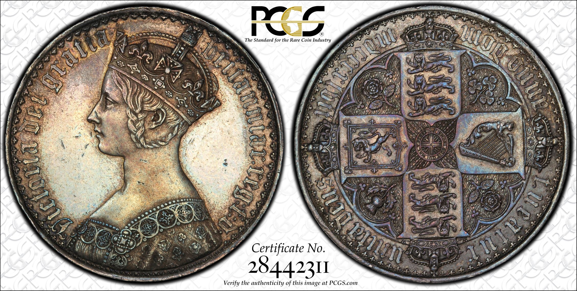 1847年 イギリス ゴシッククラウン銀貨 アンデシモ PCGS PR58 | 港区